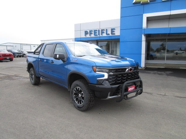 2022 Chevrolet Silverado 1500 ZR2 in Glacier Blue Metallic — front three-quarter view