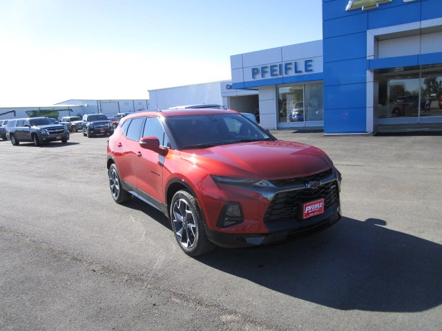 2021 Chevrolet Blazer RS in Cayenne Orange Metallic — front three-quarter view