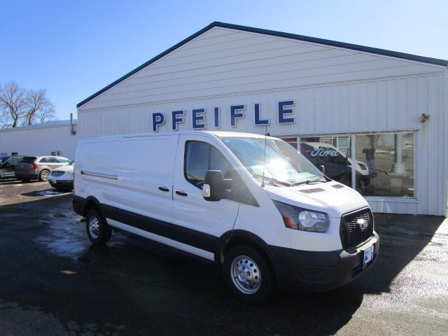 2024 Ford Transit Cargo Van LR in Oxford White — front three-quarter view